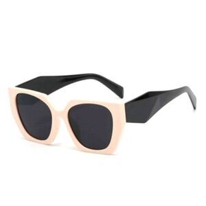 Retro over sized black and white Sunglasses